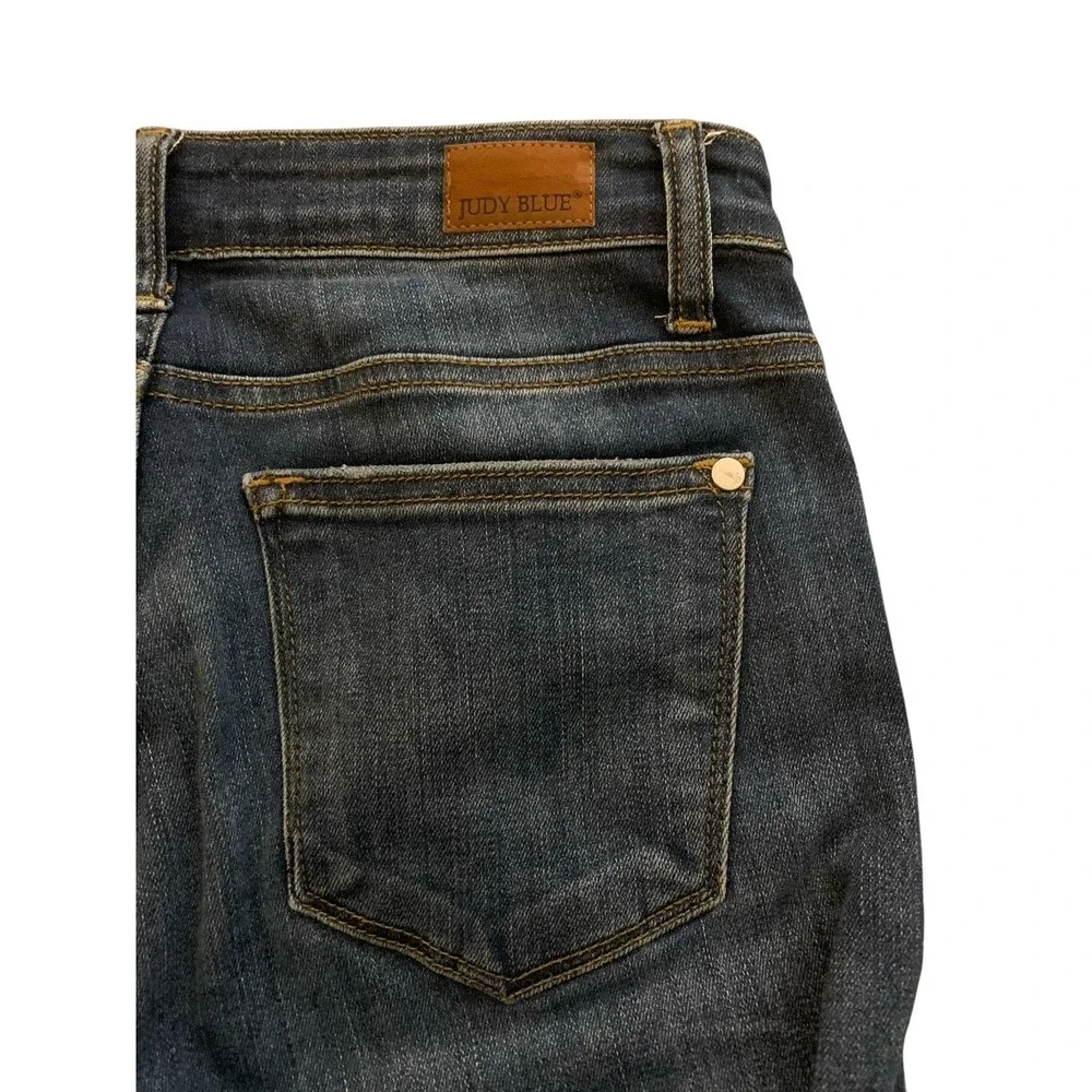 Judy Blue Abbey Straight Leg Jeans 5/27 Dark‎ Wash Mid Rise Stretch Office Mom